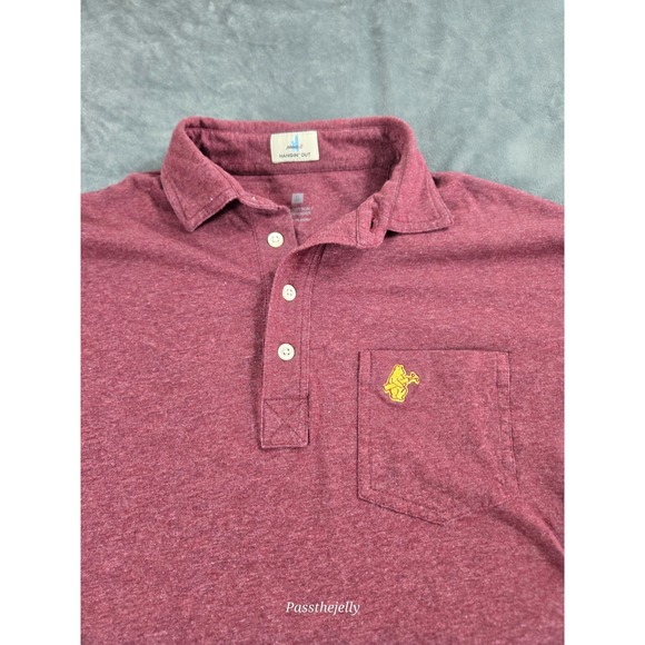 Johnnie O Polo Shirt Mens Small Red Cotton Golf Heather Logo Pocket UPF Stretch - Picture 2 of 10